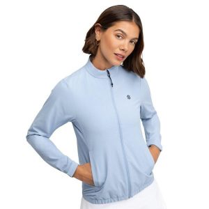 Damska golfowa kurtka przeciwdeszczowa Siroko Shinn Blue. Niebieskie kurtki SIROKO, bez wzorów, bez kaptura. Za 298,00 zł.