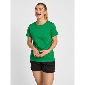 Koszulka damska Hummel Red Heavy. Zielone bluzki Hummel, s, bez wzorów, z bawełny, sportowe, bez kołnierzyka, bez ramiączek. Za 107,00 zł.