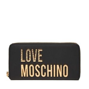 Portfel LOVE MOSCHINO. Czarne portfele LOVE MOSCHINO, bez wzorów. Za 399,99 zł.