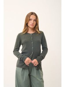 Just Cashmere Kaszmirowy kardigan "Katharine" w kolorze ciemnozielonym rozmiar: L. Zielone kardigany Just Cashmere, z kaszmiru. Za 361,13 zł.