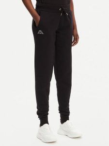 Kappa Spodnie dresowe 303MKI0 Czarny Regular Fit. Czarne spodnie dresowe Kappa, s, bez wzorów, z bawełny. Za 89,99 zł.