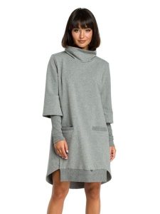 Be Wear Sukienka w kolorze szarym rozmiar: M. Szare sukienki Be Wear, m, bez wzorów, bez kołnierzyka, bez ramiączek, mini. Za 187,52 zł.