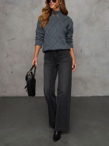 Milan Kiss Sweter w kolorze ciemnoszarym rozmiar: M. Szare golfy Milan Kiss, m, bez wzorów, bez ramiączek. Za 261,67 zł.