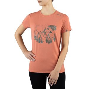 T-shirt damski Viking Bamboo Hopi Lady. Czerwone t-shirty Viking, l, bez wzorów, bez kołnierzyka, bez ramiączek. W wyprzedaży za 97,43 zł.
