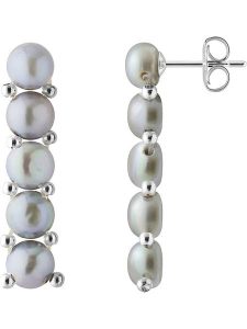 Pearl Addict Srebrne kolczyki-wkrętki z perłami rozmiar: onesize. Szare kolczyki Pearl Addict, z perłą, srebrne. Za 208,99 zł.