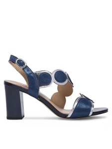 Lasocki Sandały WYL3119-2Z Granatowy. Niebieskie sandały Lasocki, bez wzorów, ze skóry, bez obcasa, na słupku, bez zapięcia. Za 159,99 zł.