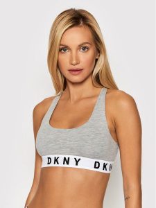 DKNY Biustonosz top DK4519 Szary. Szare topy DKNY, xl, bez wzorów, z bawełny, bez kołnierzyka, bez ramiączek. Za 99,99 zł.