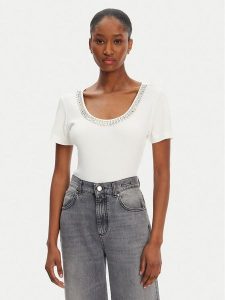Marciano Guess T-Shirt 5RGP18 6299A Beżowy Regular Fit. Brązowe t-shirty Marciano Guess, xxs, z aplikacjami, z wiskozy, bez kołnierzyka, bez ramiączek. Za 159,99 zł.