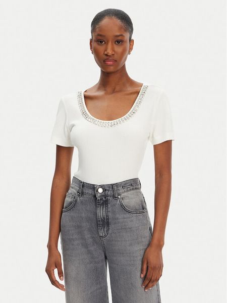 Marciano Guess T-Shirt 5RGP18 6299A Beżowy Regular Fit. Brązowe t-shirty Marciano Guess, l, z aplikacjami, z wiskozy, bez kołnierzyka, bez ramiączek. Za 159,99 zł.