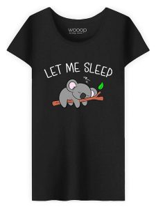 WOOOP Koszulka "Let Me Sleep" w kolorze czarnym rozmiar: L. Czarne bluzki Wooop, l, bez wzorów, z bawełny, bez kołnierzyka, bez ramiączek. Za 56,99 zł.