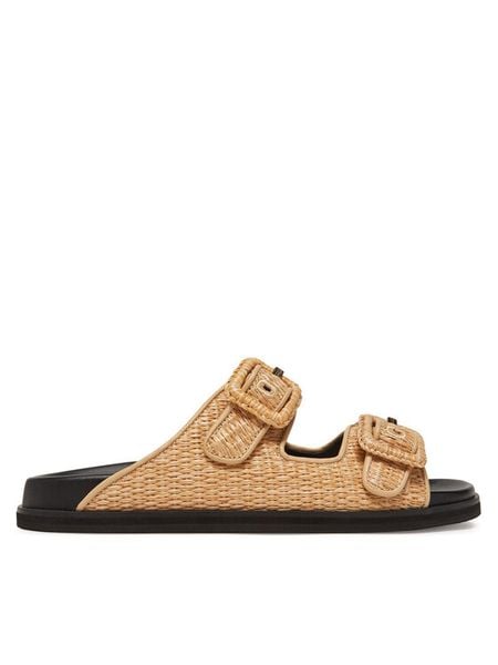 BOSS Klapki Freyah Slide 50542333 Beżowy. Brązowe klapki Boss, bez wzorów, z syntetyku, bez obcasa. Za 499,99 zł.