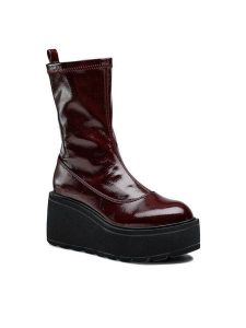 Jenny Fairy Botki LS5796-02A Bordowy. Czerwone botki Jenny Fairy, bez wzorów, ze skóry, bez obcasa, na koturnie, bez zapięcia. Za 109,99 zł.