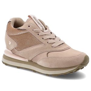 Beżowe Sneakersy Gioseppo Modne Obuwie Damskie Na Koturnie. Brązowe czółenka Hot Potatoes by Gioseppo, bez wzorów, z materiału, bez obcasa, na koturnie, bez zapięcia. Za 331,99 zł.