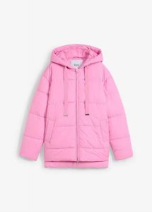 Kurtka pikowana oversize. Szare kurtki bonprix, bez wzorów, bez kaptura. Za 219,99 zł.