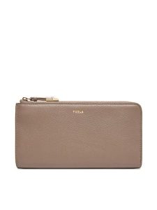 Furla Portfel Goccia L Zip Around WP00471 BX3036 KH 2572S Beżowy. Brązowe portfele Furla, bez wzorów, ze skóry. Za 369,99 zł.