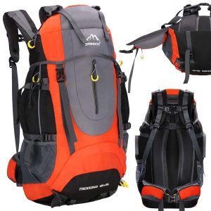 Plecak trekkingowy 65+5 L Springos. Brązowe plecaki SPRINGOS. Za 145,99 zł.