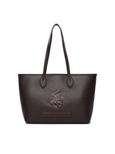 Beverly Hills Polo Club Torebka CWBEO-BHPC-L-006-10 Brązowy ciemny. Brązowe shopper bag Beverly Hills Polo Club, bez wzorów, ze skóry, bez dodatków. Za 229,99 zł.