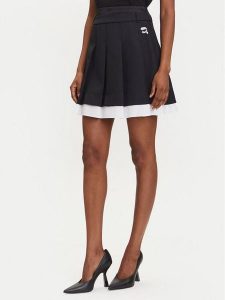 KARL LAGERFELD Spódnica mini A3W12021 Czarny Regular Fit. Czarne spódnice KARL LAGERFELD, bez wzorów, z syntetyku, mini. Za 461,99 zł.
