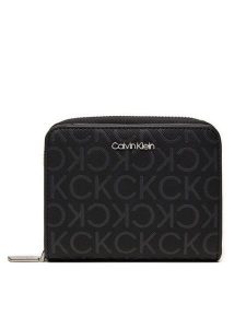 Calvin Klein Portfel Around Mono K60K612433 Czarny. Czarne portfele Calvin Klein, bez wzorów, ze skóry. Za 169,99 zł.
