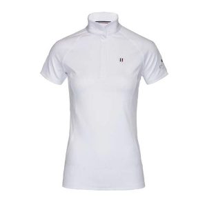 Dopasowana koszula konkursowa damska Kingsland Classic. Białe koszule KINGSLAND, bez wzorów, bez kołnierzyka, bez ramiączek. Za 293,50 zł.