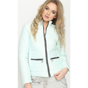 Miętowa Kurtka Short And Warm. Zielone kurtki Born2be. Za 94,99 zł.