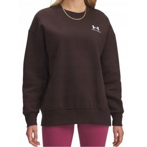 Bluza na co dzień Damska Under Armour Sportowa Wygodna Dresowa Dłuższa. Brązowe bluzy Under Armour, bez wzorów, z dresówki, bez kaptura. Za 256,00 zł.