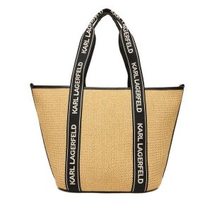 Torebka KARL LAGERFELD. Brązowe shopper bag KARL LAGERFELD, bez wzorów, bez dodatków. Za 779,99 zł.
