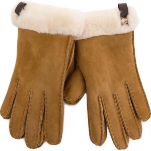 Rękawiczki Damskie UGG - W Shorty Glove W/Leather Trim 17367 Chestnut M. Rękawiczki marki Ugg. W wyprzedaży za 389,00 zł.