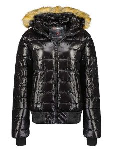 Geographical Norway Kurtka zimowa "Bassima" w kolorze czarnym rozmiar: XL. Czarne kurtki Geographical Norway, na zimę, xl, bez wzorów, z puchu, bez kaptura. Za 136,13 zł.