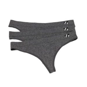 US-001 String - Stringi, Zestaw 3, Szary. Szare stringi BARNETT, bez wzorów, z elastanu. Za 108,56 zł.