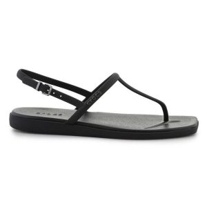 Japonki Crocs Miami Thong Flip 209793-001 czarne. Czarne klapki bez wzorów, bez obcasa. Za 303,63 zł.