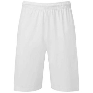 Spodenki Jersey Dla Dorosłych Unisex. Białe szorty FRUIT OF THE LOOM, bez wzorów, z jersey, sportowe. Za 48,99 zł.