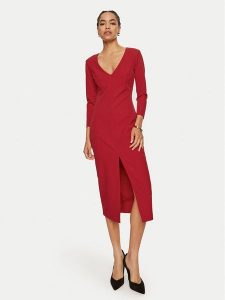 ACCESS FASHION Sukienka koktajlowa 44-3329-468 Czerwony Slim Fit. Czerwone kombinezony ACCESS FASHION, bez wzorów, z syntetyku, wizytowe, bez kołnierzyka, bez ramiączek. Za 409,99 zł.