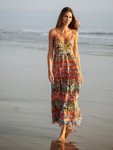 Isla Bonita by SIGRIS Sukienka ze wzorem rozmiar: XL. Sukienki Isla Bonita by SIGRIS, na co dzień, xl, bez wzorów, z bawełny, bez kołnierzyka, bez ramiączek, maxi, proste. Za 113,90 zł.