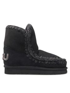 Mou Śniegowce Eskimo 18 Glitter Logo MU.FW101050A Czarny. Czarne buty zimowe Mou, ze skóry, bez obcasa, bez zapięcia. Za 669,99 zł.