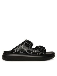 KARL LAGERFELD Klapki Kapri Slide KL62505A Czarny. Czarne klapki KARL LAGERFELD, bez wzorów, z materiału, bez obcasa. Za 479,99 zł.
