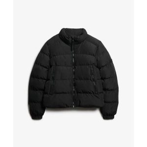 Damska kurtka puchowa Superdry Non Sports. Czarne kurtki Superdry, bez wzorów, z puchu, bez kaptura. Za 518,40 zł.