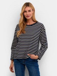 Kaffe Bluzka Winny 10507727 Granatowy Regular Fit. Niebieskie bluzki Kaffe, m, bez wzorów, z bawełny, bez kołnierzyka, bez ramiączek. Za 89,99 zł.