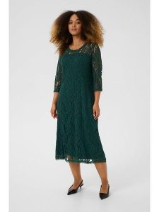 Cream Sukienka w kolorze zielonym rozmiar: L. Zielone sukienki Cream, na co dzień, l, bez wzorów, z bawełny, bez kołnierzyka, bez ramiączek, midi, proste. Za 152,99 zł.