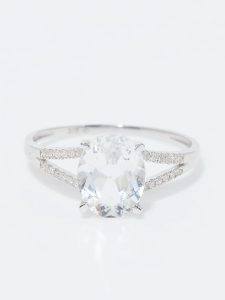 CARATELLI Złoty pierścionek "Miri" z diamentami rozmiar: 52. Szare pierścionki CARATELLI, z diamentem, złote. Za 1 027,42 zł.