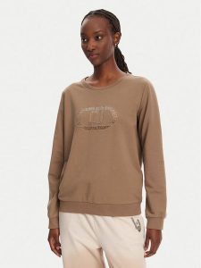 Liu Jo Sport Bluza TA5168 FS090 Brązowy Regular Fit. Brązowe bluzy Liu Jo Sport, xs, bez wzorów, z bawełny, bez kaptura. Za 279,99 zł.