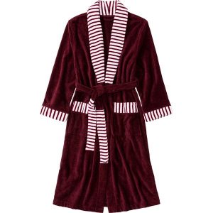 Szlafrok z frotte. Czerwone szlafroki bonprix, z aplikacjami, z bawełny, bez kaptura. Za 139,99 zł.