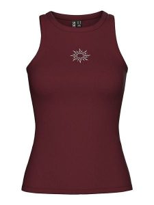 Pieces Top "May" w kolorze brązowym rozmiar: M. Brązowe topy Pieces, m, bez wzorów, bez kołnierzyka, bez ramiączek. Za 43,88 zł.