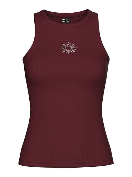 Pieces Top "May" w kolorze brązowym rozmiar: M. Brązowe topy Pieces, m, bez wzorów, bez kołnierzyka, bez ramiączek. Za 48,28 zł.