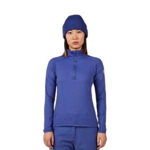 Kurtka narciarska 1/4 Zip damska Rossignol Stretch. Niebieskie kurtki Rossignol, na zimę, bez wzorów, bez kaptura, narciarskie. Za 396,50 zł.