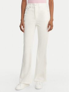 Calvin Klein Jeans Jeansy LV047F746G Biały Flare Fit. Białe jeansy Calvin Klein Jeans, bez wzorów, z bawełny. Za 529,99 zł.