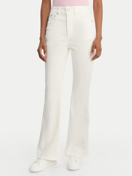 Calvin Klein Jeans Jeansy LV047F746G Biały Flare Fit. Białe jeansy Calvin Klein Jeans, bez wzorów, z bawełny. Za 529,99 zł.