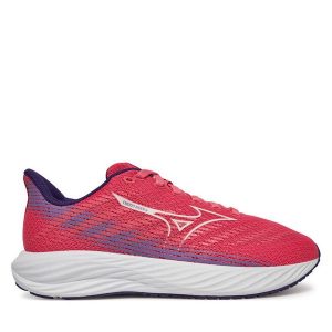 Buty do biegania Mizuno. Czerwone buty sportowe Mizuno, bez wzorów, bez zapięcia, do biegania. Za 179,99 zł.