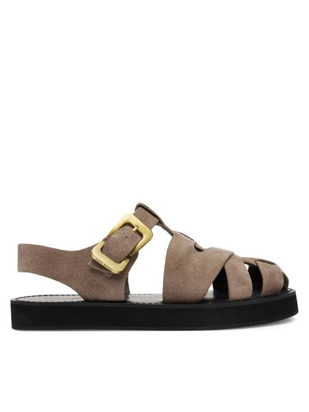 Gino Rossi Sandały LOCK-CS882-HM-01 Brązowy. Brązowe sandały Gino Rossi, bez wzorów, ze skóry, bez obcasa, na płaskiej podeszwie, bez zapięcia. Za 249,99 zł.