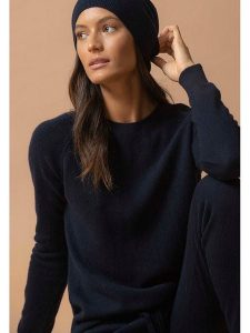 Perfect Cashmere Kaszmirowa czapka "Faith" w kolorze granatowym rozmiar: onesize. Niebieskie czapki Perfect Cashmere, bez wzorów, z kaszmiru. Za 121,99 zł.